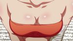  1girl animated animated_gif bouncing_breasts breasts breathing cleavage close-up closeup kanbaru_suruga monogatari_(series) nisemonogatari tube_top tubetop 