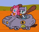  &lt;3 animated blue_eyes bouldermobile car car_racer cartoon equine eyewear female friendship_is_magic hair happy horse humor long_hair mammal maud_pie_(mlp) my_little_pony pink_hair pinkie_pie_(mlp) pony purple_hair rock rocks smile the_flintstones uotapo wacky_races young 