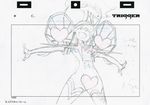  c-string color_trace commentary hat heart highres jakuzure_nonon key_frame kill_la_kill official_art outstretched_arms partially_colored production_art sketch solo symphony_regalia trigger_(company) 