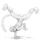  baboon hindpaw hybrid male mammal monkey nude paws penis prehensile_feet primate sketch traditional_media uncolored zillford 