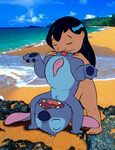  anal beach disney female human invalid_tag licking lilo lilo&amp;stitch lilo_and_stitch male mammal oral penis rimming seaside sen-en sex stitch straight tapering_penis tongue young 