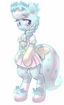  anthro blush braided_hair clothing dress equine female friendship_is_magic gloves hair long_hair mammal mewball my_little_pony plain_background shoes silver_spoon_(mlp) smile socks solo standing two_tone_hair white_background 