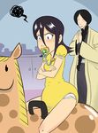  absurdres adult_baby black_hair bleach diaper front_ponytail grumpy highres kuchiki_rukia multiple_girls pacifier rocking_horse short_hair underwear unohana_retsu 