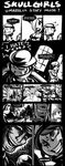  black_egrets bloody_marie_(skullgirls) comic eccma417 english greyscale highres long_image monochrome multiple_boys multiple_girls panzerfaust_(skullgirls) parasoul_(skullgirls) skullgirls tall_image typo umbrella_(skullgirls) 