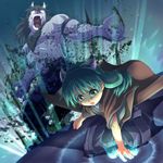  animal_ears green_eyes green_hair highres long_hair original tennouji_masamichi 