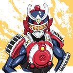  armor helmet kamen_rider kamen_rider_gaim kamen_rider_gaim_(series) male_focus parody ressha_sentai_toqger solo super_sentai ueyama_michirou upper_body 