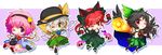  animal_ears bad_id bad_pixiv_id black_hair braid cat_ears cat_tail chibi eyes green_eyes hair_ribbon hairband hat heart heart_of_string hong_(white_spider) kaenbyou_rin kaenbyou_rin_(cat) komeiji_koishi komeiji_satori long_hair multiple_girls one_eye_closed paw_pose purple_eyes purple_hair red_eyes red_hair reiuji_utsuho reiuji_utsuho_(bird) ribbon short_hair silver_hair tail touhou twin_braids twintails wings 