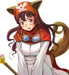  :p animal_ears bandana blush closed_mouth dragon_quest dragon_quest_ii fox_ears fox_tail goggles goggles_around_neck long_hair looking_at_viewer masao princess_of_moonbrook red_eyes simple_background solo tail tongue tongue_out very_long_hair white_background 