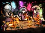  :t bad_id bad_pixiv_id bat_wings blue_hair book bookshelf bored braid candle cirno crescent crystal flandre_scarlet glowing hat highres hong_meiling izayoi_sakuya looking_away magic magic_circle maid multiple_girls one_eye_closed patchouli_knowledge purple_eyes purple_hair red_eyes remilia_scarlet ribbon short_hair silver_hair table talking tokoroten_(hmmuk) touhou wallpaper window wings 