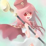 bad_id bad_pixiv_id benesse child hat hatena_yousei kintaro lowres pink_cape pink_hair pink_hat red_eyes solo staff 