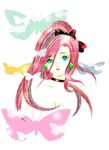  bad_id bad_pixiv_id blue_eyes bug butterfly earrings final_fantasy final_fantasy_iv final_fantasy_iv_the_after insect jewelry long_hair older pink_hair ponytail porom shokoshoko solo 