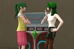  green_hair higurashi_no_naku_koro_ni lowres multiple_girls siblings sisters sonozaki_mion sonozaki_shion the_sims twins 