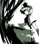  bad_id bad_pixiv_id green konpaku_youmu monochrome ribbon short_hair solo touhou un-known_(ninesix) 