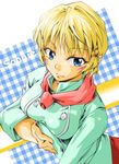  blonde_hair blue_eyes breasts face large_breasts short_hair solo sophie_balzac_kirisaki umanosuke uniform yakitate!!_japan 