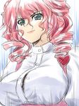  anna_miller drill_hair green_eyes masakichi_(crossroad) pink_hair sketch solo super_robot_wars super_robot_wars_z waitress xine_espio 