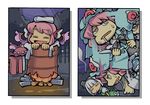  animal_ears bad_id bad_pixiv_id bathing chibi drooling drum_(container) drum_bath fork hat hat_removed headwear_removed hounori in_container knife konpaku_youmu multiple_girls mystia_lorelei pink_eyes pink_hair saigyouji_yuyuko saliva silver_hair smile touhou wings 