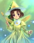  cardcaptor_sakura costume fairy highres mutsuki_(moonknives) red_eyes sasaki_rika short_hair solo wand 