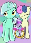  bonbon_(mlp) cutedementia equine eyes_closed female friendship_is_magic fur green_fur group hair horn horse lyra_heartstrings_(mlp) lyre mammal musical_instrument my_little_pony pony purple_eyes purple_hair smile tootsie_flute_(mlp) two_tone_hair unicorn yellow_eyes yellow_fur 