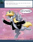 blonde_hair blush cute derpy_hooves_(mlp) english_text equine female food friendship_is_magic fur grey_fur hair horn john_joseco mammal my_little_pony open_mouth solo text winged_unicorn wings yellow_eyes 