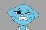  blue_fur breasts cat clenched_teeth clothing feline female fur mammal nicole_watterson plain_background tears teeth teeth_clench the_amazing_world_of_gumball tiarawhy tongue 