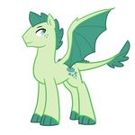  drake_wings equine friendship_is_magic fur green_fur green_spines hair horse hybrid kilala97 kirin male mammal my_little_pony original_character plain_background pony scalie turquoise_blitz wings 