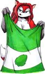  canine cleavage clothed clothing drake_fenwick female fox hair mammal red_hair superhero supermegatopia the_tease towel 