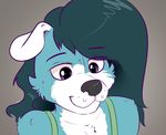  2014 absurd_res anthro canine clothing female hair hi_res komponi mammal plain_background solo 