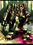  amputee arm_cannon autobot bad_end blood building corpse cybertron dai-xt damaged decepticon emblem energon energy highres mecha no_humans robot science_fiction signature tarn transformers victory weapon 
