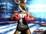  boxing_gloves breasts censored cleavage clothed clothing edit female kangaroo mammal marsupial oystercatcher7 photo_manipulation photomorph pouch roger_mama roger_mama_(tekken) stage tekken 
