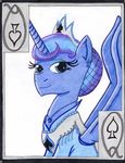  blue_fur blue_hair card equine female friendship_is_magic fur hair horn looking_at_viewer mammal my_little_pony playing_card princess_luna_(mlp) solo the1king winged_unicorn wings 