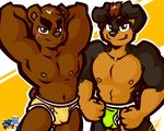  bear blush briefs brown_eyes brown_fur brown_hair bulge canine dog fur green_eyes hair lilchu male mammal muscles nipples rottweiler topless underwear 