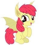  alpha_channel animal_ears apple_bloom_(mlp) bat_pony cute equine fangs female feral friendship_is_magic fur hair magister39 mammal my_little_pony open_mouth plain_background pointy_ears red_eyes red_hair smile solo transparent_background vampire wings yellow_fur 