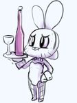  alcohol beverage bottle cat feline freeflyspecter gumball_watterson male mammal serving sexy_bunny_suit sketch the_amazing_world_of_gumball wine 