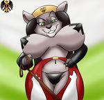  3bwolf anthro bdsm big_breasts bondage bound breasts cat clothing collar disney domination feline female looking_at_viewer mammal mirage solo whip 