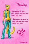  belt boots cat collar ear_piercing feline gay gay_symbol girly gloves jeans kostos_art looking_at_viewer makeup male mammal piercing pose solo super_gay text tomboy vest 