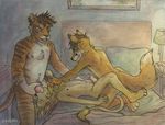  anal_penetration canine cum cum_on_self cumshot erection feline fox gay lion male mammal mane nude on_bed oral_penetration orgasm penetration penis sex sicklyhypnos tiger young 