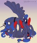  anus blue_eyes blue_fur blue_hair butt cutie_mark duo equine eye_contact female feral friendship_is_magic fur hair horn horse_tail idw long_hair mammal my_little_pony open_mouth plain_background princess_luna_(idw) princess_luna_(mlp) pussy selfcest square_crossover tails theflankbank tongue tongue_out wet wet_pussy winged_unicorn wings 