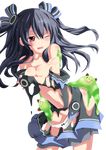  black_hair bow bow_panties breasts derivative_work deviantart_sample dogoo highres image_sample medium_breasts melting neptune_(series) panties panty_pull planeptune red_eyes transparent_background underwear uni_(choujigen_game_neptune) white_panties 