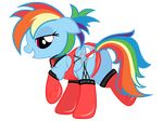  bedroom_eyes bondage bound equine female friendship_is_magic mammal my_little_pony nightmaremoons pegasus rainbow_dash_(mlp) rubber seductive smile solo suit wings 