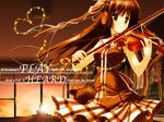  anime brown_hair instrument long_hair music pretty violin 