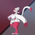  anthro bantar2 big_breasts big_nipples blue_eyes blush breasts chubby claws female fur hi_res hindpaw huge_breasts mienshao nintendo nipples nude paws pok&#233;mon pok&#233;morph pok&eacute;mon pok&eacute;morph purple_nipples red_fur red_nose smile solo standing thighs video_games white_fur 