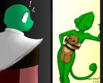  breasts censorship chameleon couple covering female imagenashyun lizard male nude reptile scalie smile straight surprise teasing teddy_bear 