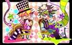  bad_id bad_pixiv_id bird blue_hair book brown_hair bubble caesar_anthonio_zeppeli chibi colorful gradient_hair green_hair hat heart heart-shaped_pupils hermit_purple highres jojo_no_kimyou_na_bouken joseph_joestar_(young) multicolored_hair multiple_boys pigeon pink_hair plant purple_hair ribbon scarf stand_(jojo) star star-shaped_pupils suspenders symbol-shaped_pupils terimayo_(sonnne_farbe) top_hat two-tone_hair vines 