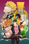  dio_brando hermit_purple hierophant_green highres iggy_(jojo) jean_pierre_polnareff jojo_no_kimyou_na_bouken joseph_joestar kakyouin_noriaki kuujou_joutarou magician's_red male_focus mohammed_avdol multiple_boys pepe03 silver_chariot stand_(jojo) star_platinum stardust_crusaders the_fool the_world 