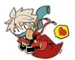  apple bad_id bad_pixiv_id blazblue dead_spike food fruit heterochromia kuro_yuzu ragna_the_bloodedge sandwich scarf silver_hair 