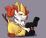  blush braixen canine erection fennec fox knot legs_up male mammal nintendo nude ohmuu penis plain_background pok&#233;mon pok&eacute;mon sitting solo video_games 