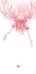  absurdres commentary dress falling gloves hair_over_eyes hidden_eyes highres kaname_madoka lain long_hair mahou_shoujo_madoka_magica pink_hair solo twintails 