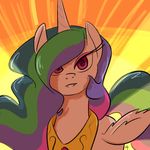  equine female feral friendship_is_magic goattrain horn horse looking_at_viewer mammal my_little_pony pony princess_celestia_(mlp) solo winged_unicorn wings 