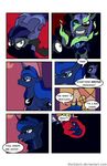  bat_pony blue_eyes blue_fur blue_hair changeling comic crescent_moon cutie_mark darkness donzatch english_text equine evil female friendship_is_magic fur green_eyes hair helmet horn horse magic male mammal moon my_little_pony night_guard pony princess_luna_(mlp) serious smile stars text windows winged_unicorn wings 