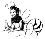  alien anthro arthropod bee breasts duo female handjob hemipenes insect monochrome multi_cock penis sharona stinger trials_in_tainted_space 